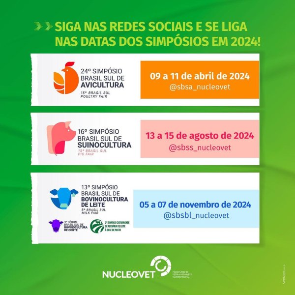 Simp�sios do Nucleovet t�m datas marcadas para 2024