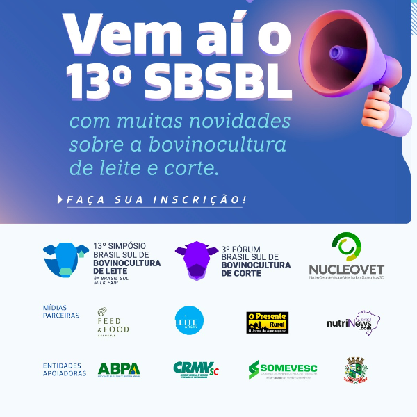 Inscrições abertas para o Simpósio Brasil Sul de Bovinocultura de Leite