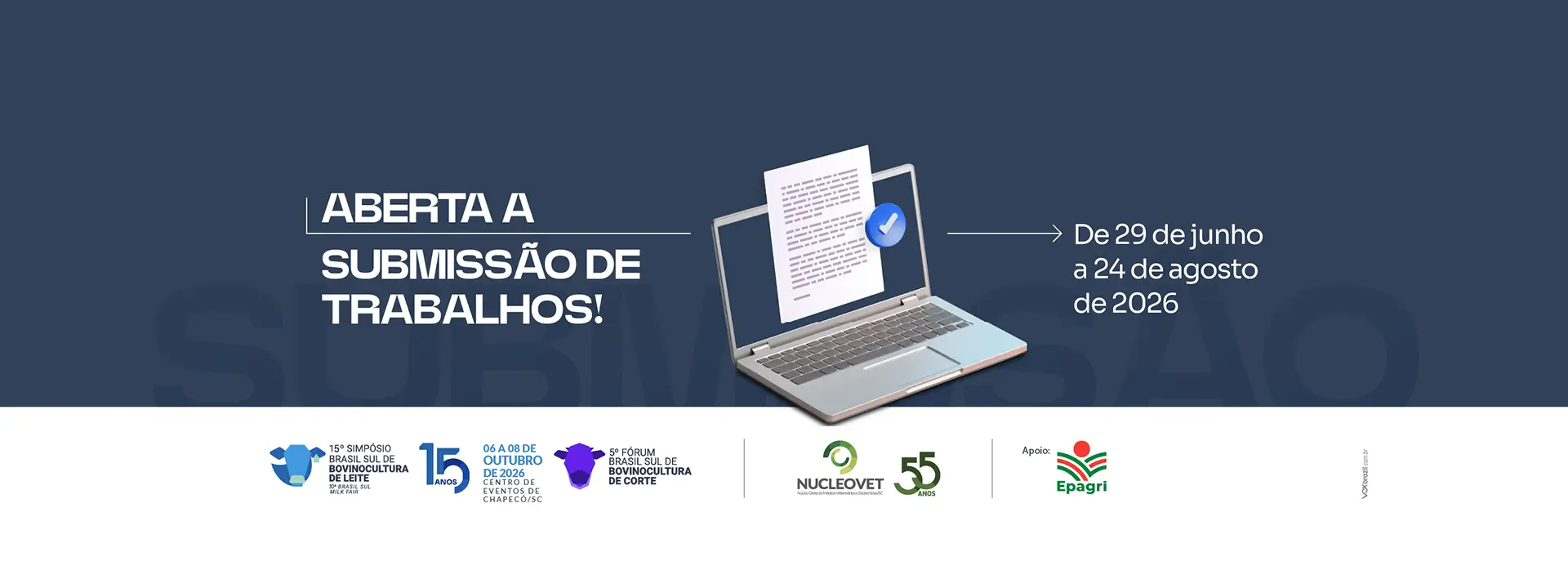 Dias 06 a 08 de Outubro de 2026