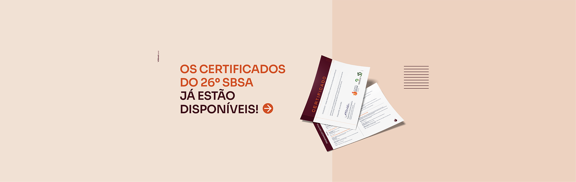 Os certificados do 26º SBSA estão disponíveis! Clique para acessar.